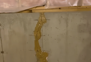 Concrete Foundation Crack Repair Haverhill Ma Old Repair Attempt